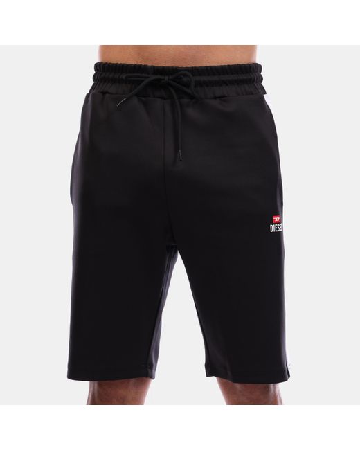 DIESEL Blue Fleece Jogger Shorts for men