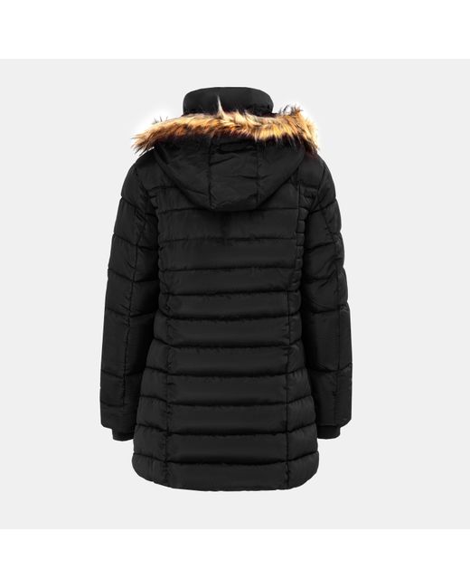 I Saw It First Black Isif Detachable Hood Sherpa Lined Knee Length Parka
