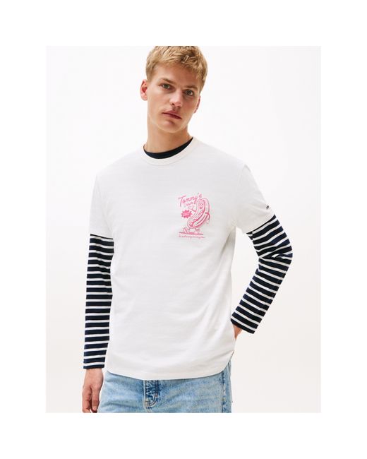 Tommy Hilfiger White Graphic T-Shirt for men