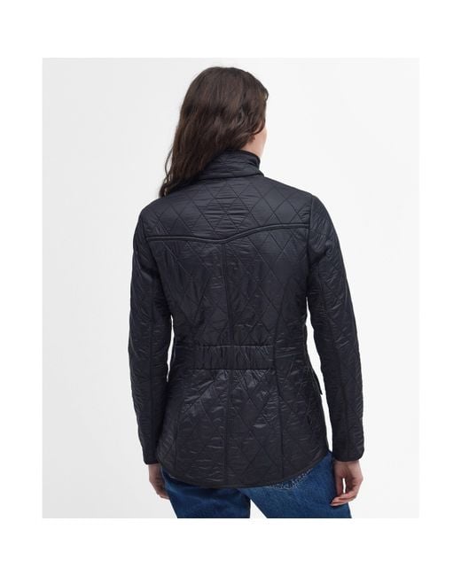 Barbour Blue Cavalry Polarquilt Diamond-Quilted Fleece-Lined Long Sleeve Slim Fit Quilted Jacket