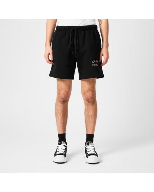 Fear Of God Black Cotton Logo Shorts for men
