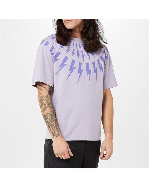 Neil Barrett Purple Lightning Bolt T Shirt for men