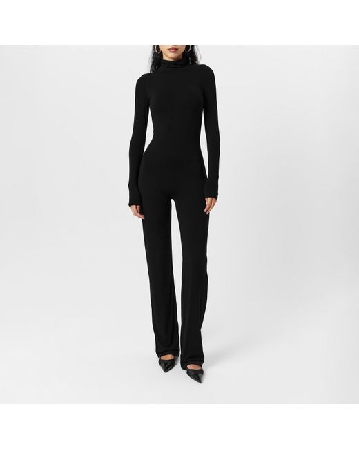 Naked Wardrobe Black Sculpt Straight Leg Jumpsuit