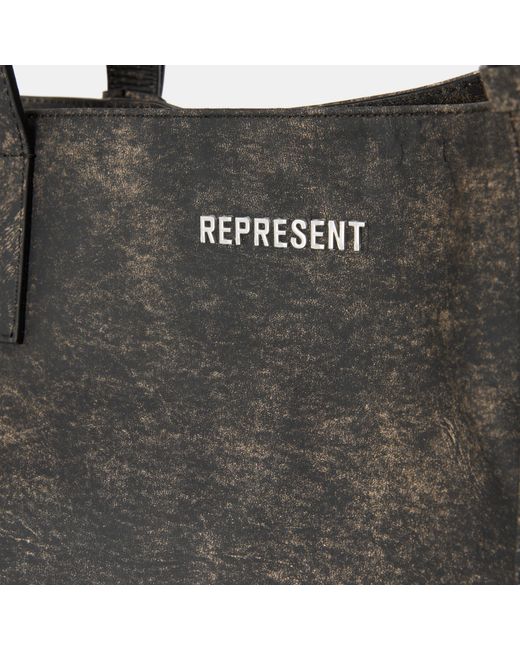 Represent Black Leather Tote Bag for men