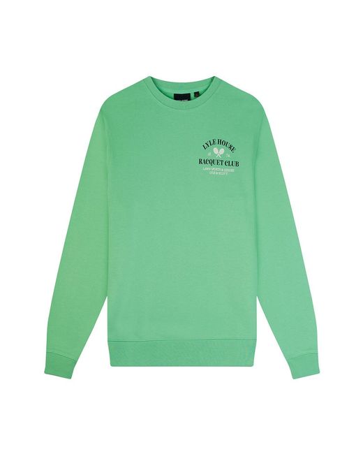 Lyle & Scott Green Racquet Club Graphic Sweatshirt for men