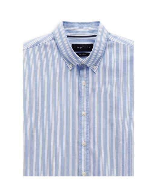 Bugatti Blue Long Sleeve Oxford Shirt for men