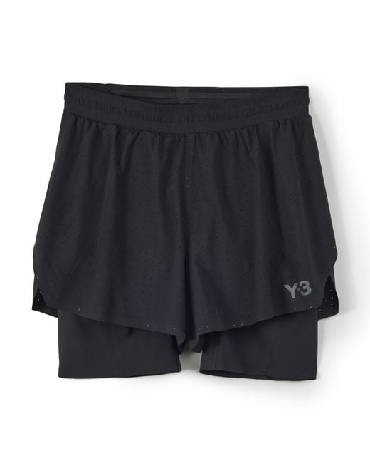 Y-3 Black Running Shorts + Tights for men