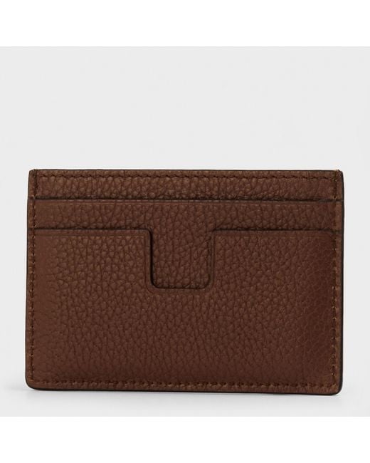 Tom Ford Brown Print Logo Cardholder for men
