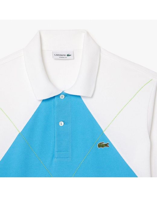 Lacoste Blue Classic Fit L.12.12 Argyle Polo Shirt for men