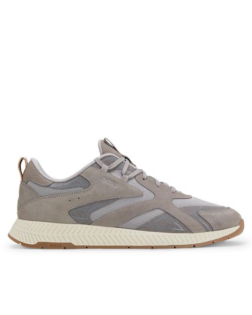 Boss Gray Titanium Runn Sdly 10214574 01 Low-Top Trainers for men