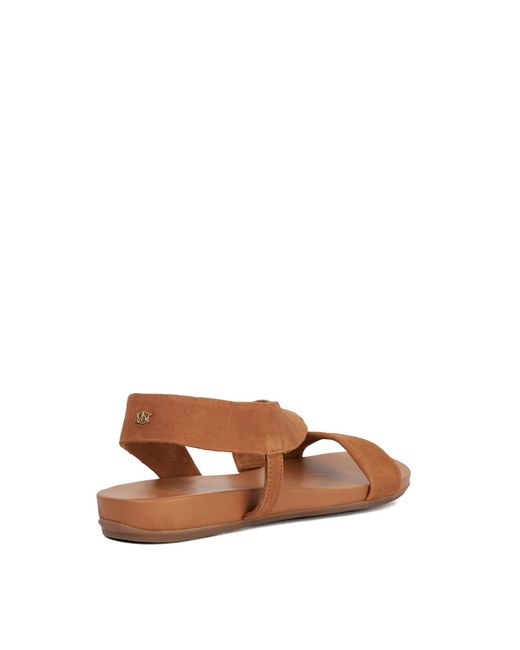 Dune Brown Lucina Flat Sandals