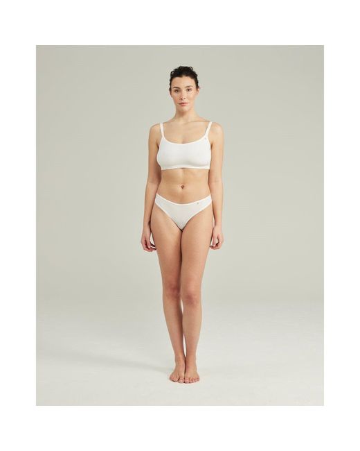 Nudea White The Dipped Thong Second Skin Stretch