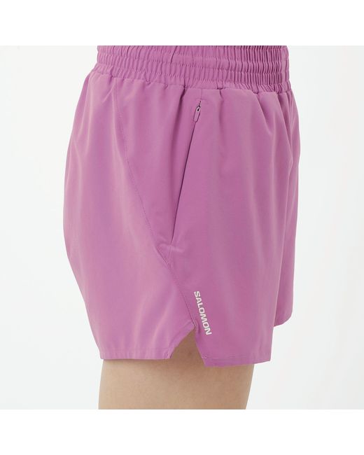 Salomon Purple Shakeout Core 4 Running Shorts