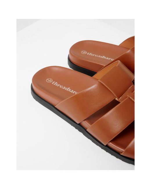 Threadbare Brown Abel Flat Sandals for men