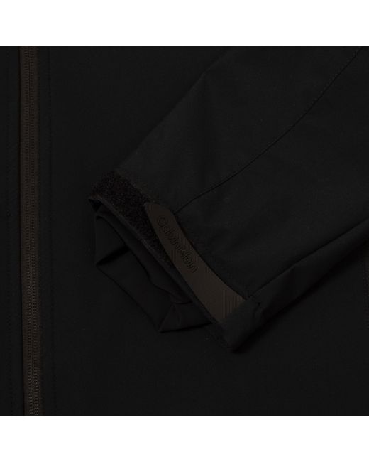 Calvin Klein Black Monogram Weather-Resistant Softshell Jacket for men