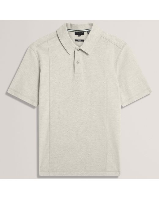 Ted Baker Natural Short Sleeve Polo Shirt for men