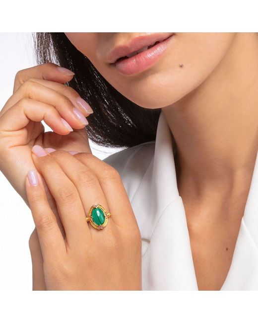 Thomas Sabo Green Stone Band Ring