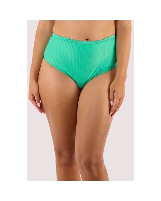 Peek & Beau Green Scallop High Waist Bikini Brief