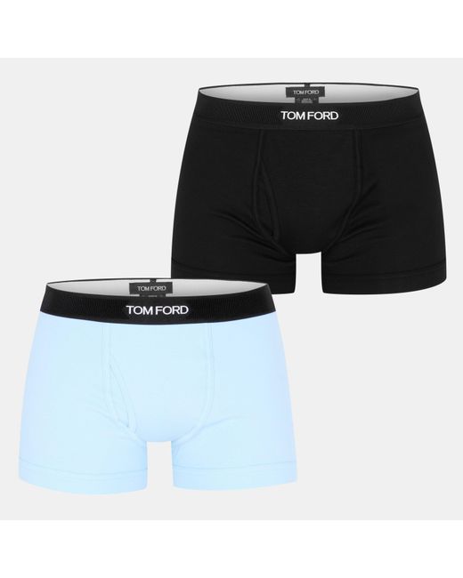 Tom Ford Black Plain Cotton Boxer Briefs, 2-Pack for men