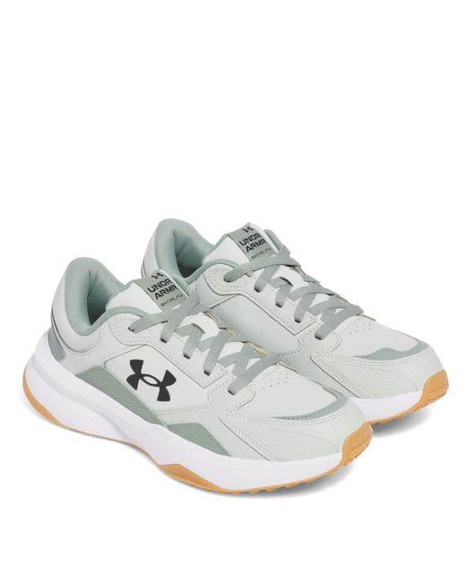 Under Armour Gray Edge Leather Low-Top Trainers for men