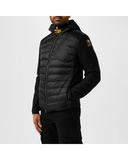 Parajumpers Black Nolan Water-Repellent Windproof Duck Down Short Hybrid Jacket for men
