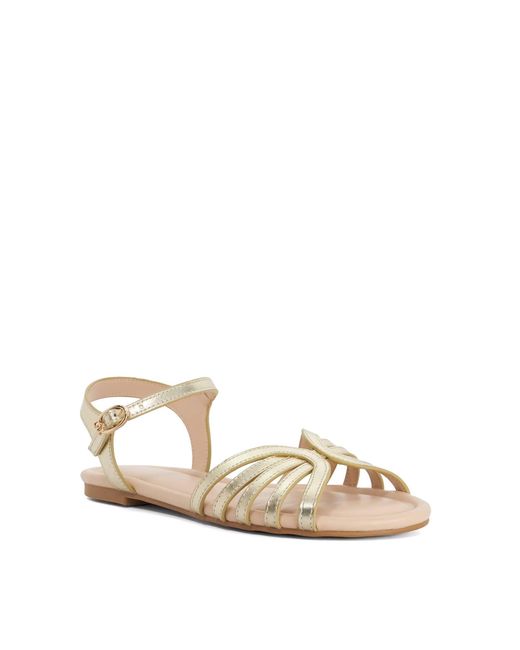 Dune Natural Lilou Flat Sandals