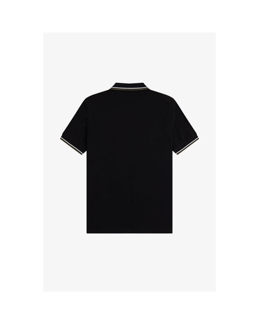 Fred Perry Black Short Sleeve Twin Tipped Polo Shirt for men
