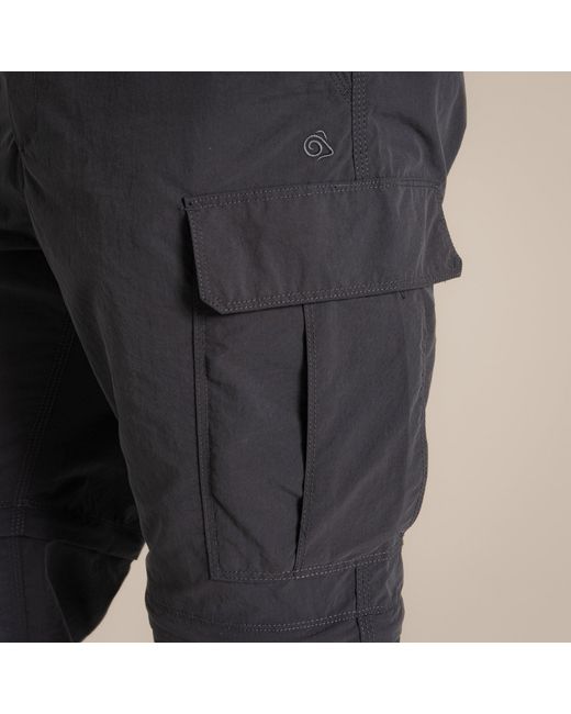 Craghoppers Black Nosilife Convertible Iii Insect-Repellent Cargo Tr for men
