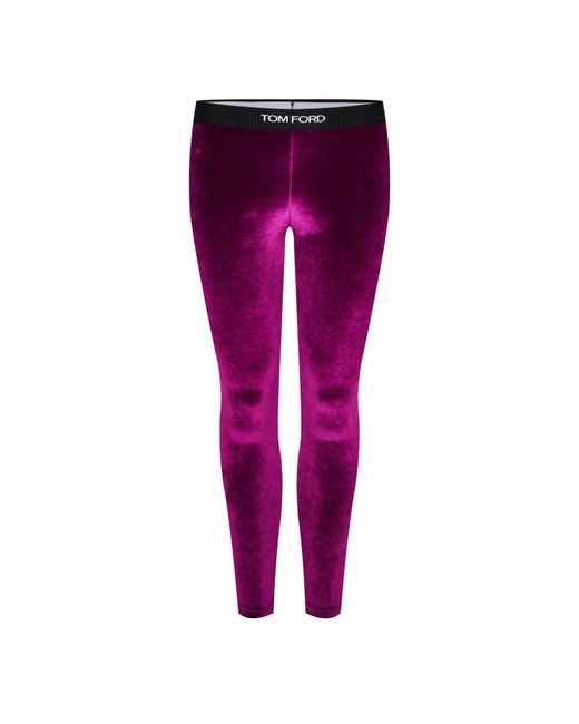 Tom Ford Purple Velour Signature Leggings