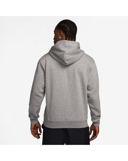 Nike Gray Essential Fleece Pullover Hoodie for men