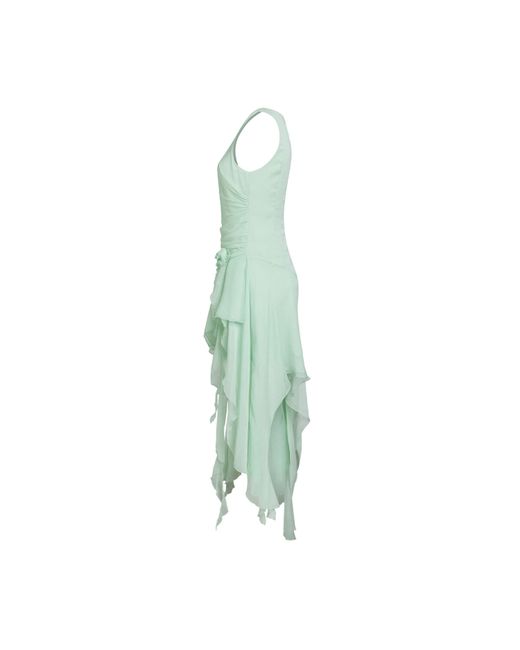 Bardot Green Ivana Georgette High Neck Low Mini Dress