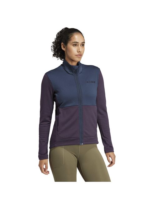 Adidas Blue Terrex Multi Light Fleece Full-Zip Jacket