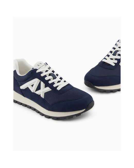ARMANI EXCHANGE Blue Runners for men