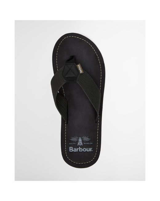 Barbour Black Toeman Beach Sandal for men
