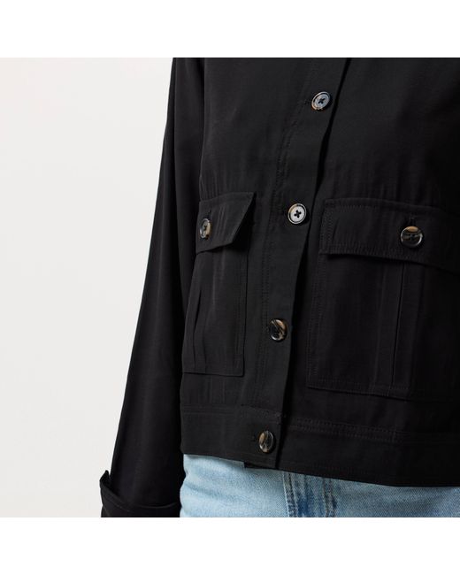 Finery London Black Alexa Relaxed Overshirt