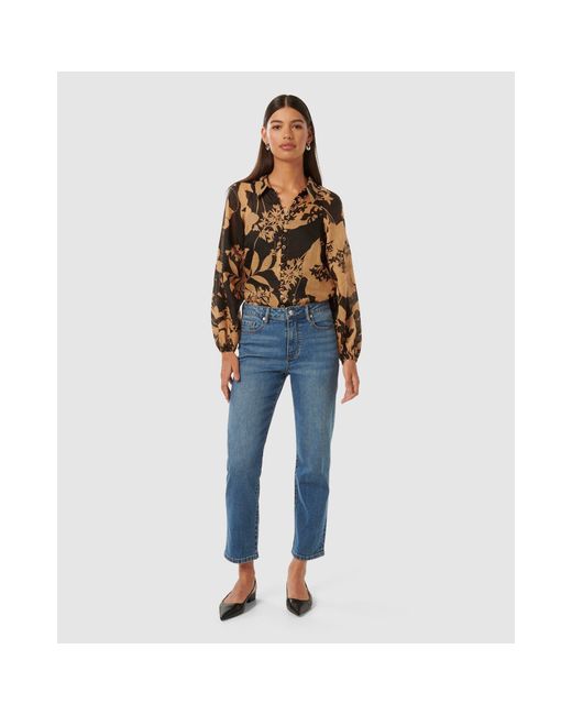 Forever New Brown Estelle Raglan Blouse