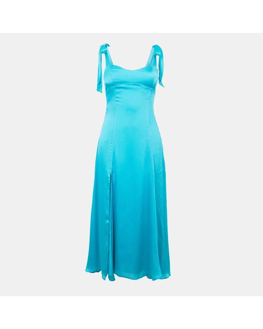 Jack Wills Blue Shoulder Tie Midi Dress