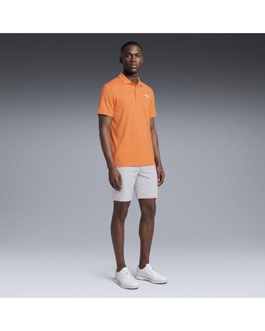 PUMA Orange Pure 3.0 Short Sleeve Performance Polo Shirt for men