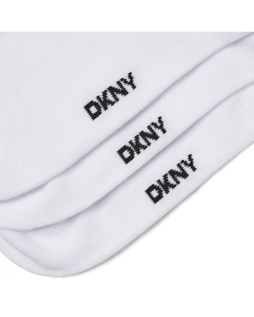 DKNY White 3 Pack Trainer Socks Layla