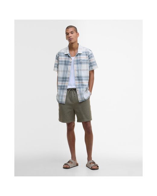 Barbour Blue Berryfell Short-Sleeve Patterned Shirt for men