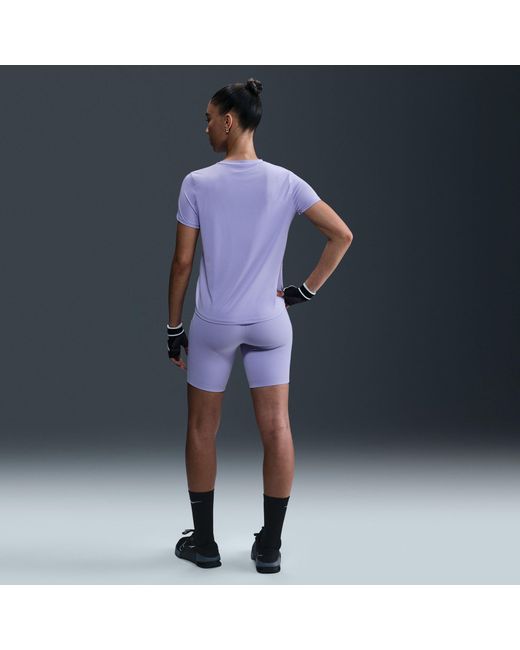 Nike Purple Dri-Fit One Standard Fit Short-Sleeve Top