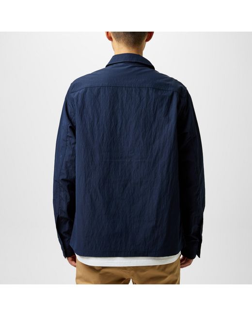 Fred Perry Blue Long Sleeve Zip Overshirt for men