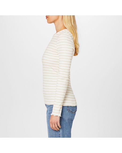 SELECTED White Anna Long Sleeve T-Shirt