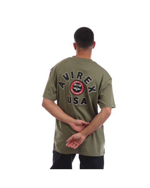 Avirex Green Crotona Oversized Fit Oversized T-Shirt for men