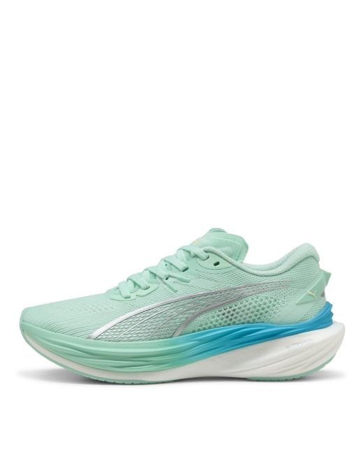 PUMA Green Deviate Nitro 3 Fade Road Running Shoes
