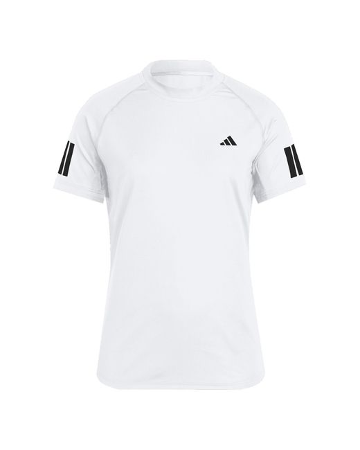 Adidas White Club 3-Stripes Tennis Climacool T-Shirt