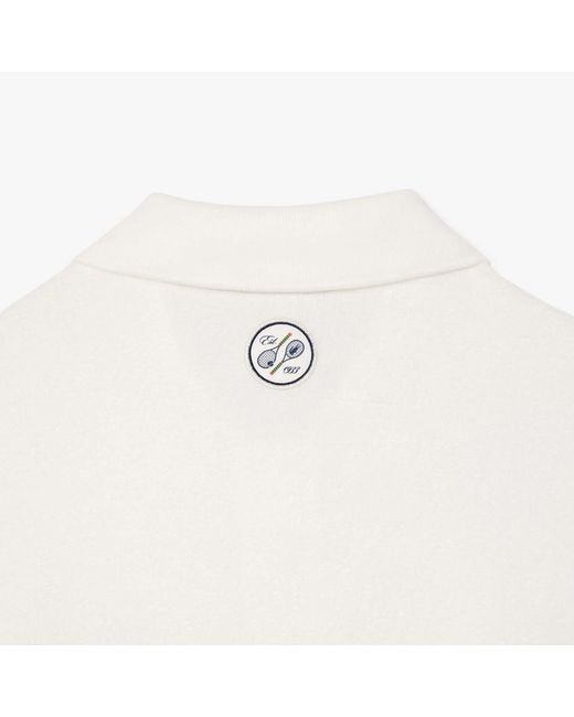 Lacoste White Relaxed-fit Roland-garros Edition Terry Polo Shirt for men