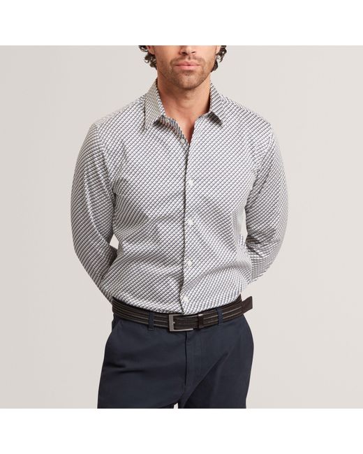 Ted Baker Gray Ls Slim Geo Long Sleeve Patterned Shirt for men