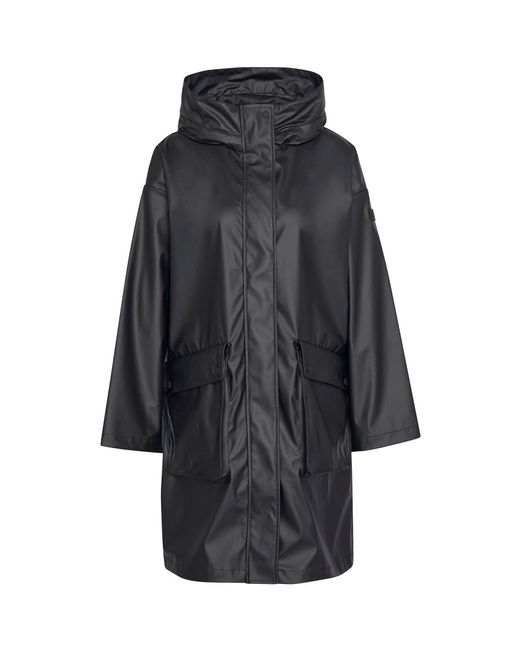 Barbour Black Atlas Hooded Long Sleeve Knee Length Rain Anorak