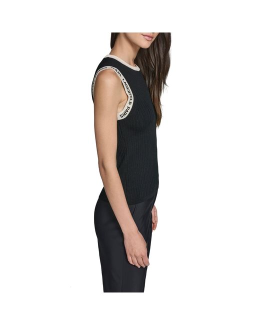 Karl Lagerfeld Black Sportswear Knitted Top